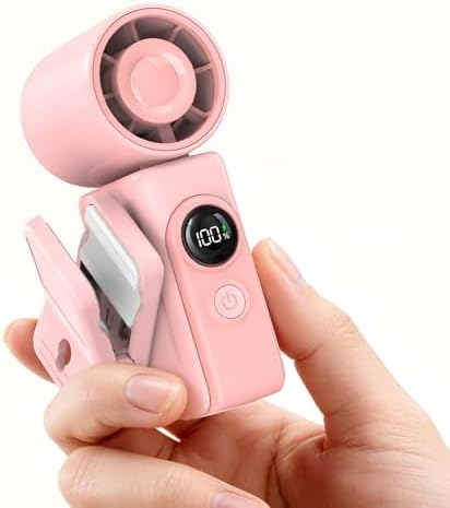 Portable Clip-On Mini Fan, Personal Handheld Fan for Stroller w/ LED Screen by CoolnessRedefined