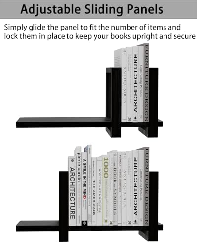 100% Solid Wood Adjustable Desktop Bookshelf, Retro Tabletop Bookshelf, Desk holder Shelf for Living Room, Home, Office, Perfect for Magazine, Books, Cookbooks, No Tools Required to Assemble (Black) - Image 6