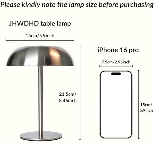 2 Pack Cordless Mushroom Table Lamp, Rechargeable, Dimmable 3 Color, Black - Image 2
