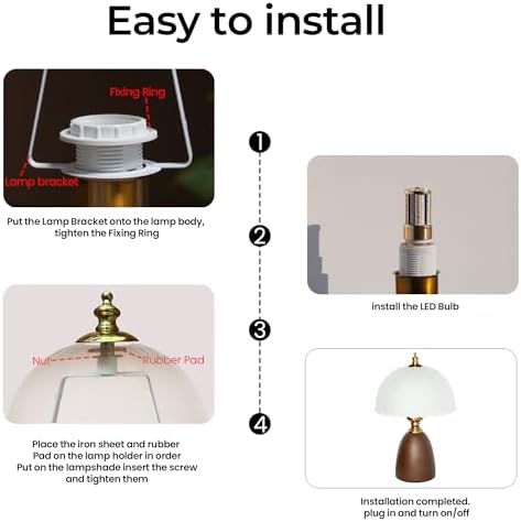 Small 13 Inch Dimmable Rubberwood Table Lamp - Image 7