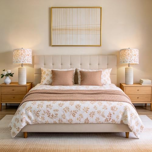 PoKat 23'' Dried Flowers Table Lamp for Bedroom Nightstands, Birthday Gifts for Women Mom, House Warming Gifts New Home Decor, Ceramic Lamp for Living Room Nursery, Modern Bedroom Lamp for Dresser - Image 6