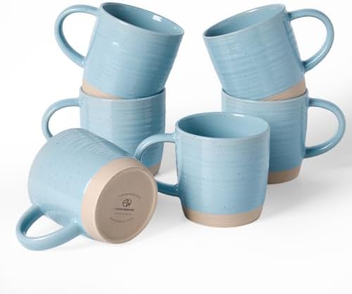 famiware Coffee Mugs Set of 6, 13 oz Mug Set, Ceramic Cup Set with Handle by Famiware