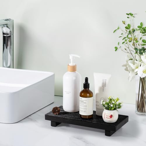 Bathroom Tray Farmhouse Decor Kitchen Soap Holder, 10" * 4.5" Black - Image 4