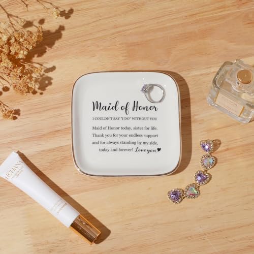 Maid of Honor Sister Ring Dish Trinket Tray Wedding Bridal Shower Gift - Image 3