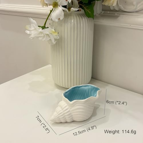 Ceramic Conch Shell Bowl Coastal Decor Jewelry Trinket Dish - Image 3