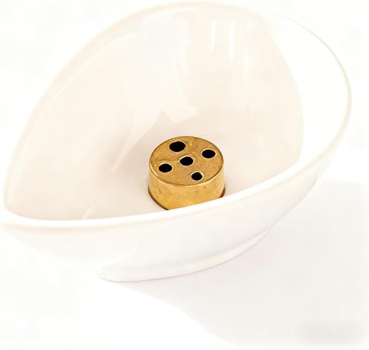Incense Holder Modern Minimalist Circular Incense Stick Burner for Cones or Sticks for Yoga & Meditation, Enhance Atmosphere,Ceramic Ash Catcher Five-Hole by Warmself