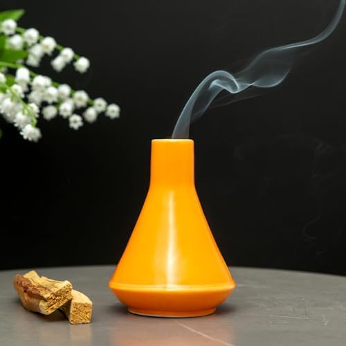 MOUGIGI Mini Chiminea Palo Santo Holder, Ceramic Incense Cone Burner - Image 5