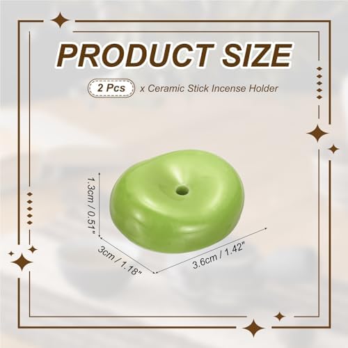 uxcell 2Pcs Ceramic Incense Holder Stick Incense Burner Holder Green - Image 2