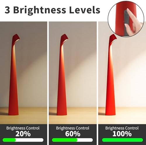 HAPYGI Cordless Rechargeable Reading Metal Table Lamp, 3-Level Brightness - Image 5