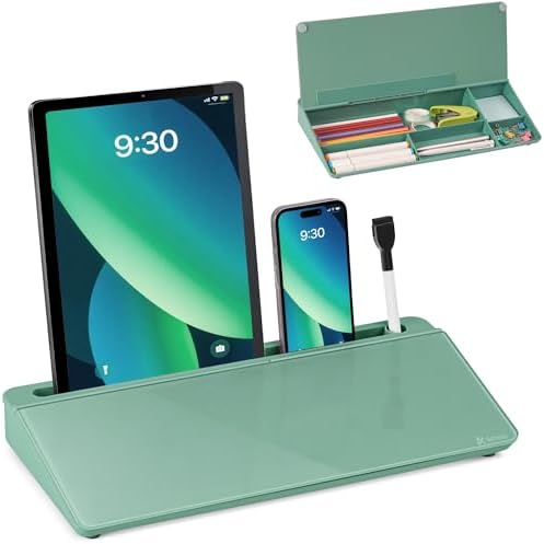 Varhomax Glass Desk Whiteboard with Storage by Varhomax