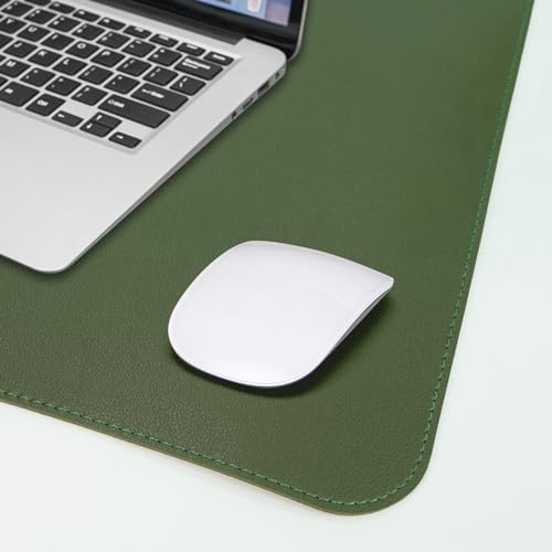 AFIING Leather Desk Pad Protector, Large Desk Mat with Natural Cork & PU Leather, Mouse Pad, Non-Slip, Waterproof Desk Writing Pad for Office and Home, Military Green - Image 5