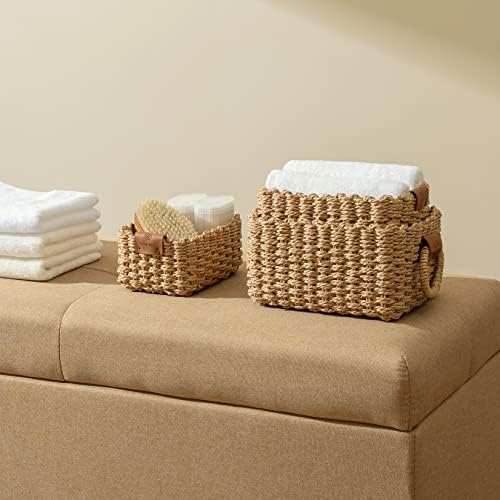 LA JOLIE MUSE Small Wicker Baskets for Organizing, Desert 3 Pack - Image 4