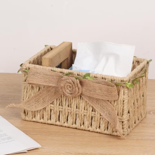 Moosky Mini Wicker Shelf Storage Baskets, Beige, 7.1" x 4.7" x 3.9" - Image 2