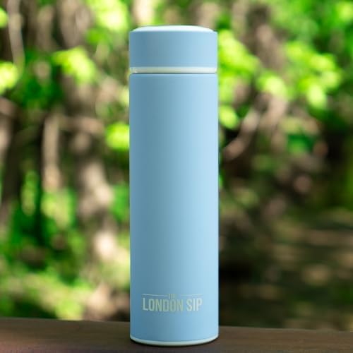 London Sip 16.9 oz Multi-Purpose Tea Infuser Mug – Fruit Infuser Water Bottle for Hot and Cold – Double Wall Stainless Steel Insulated, Blue Sunrise - Image 3