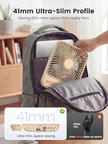 Warmco D3 Portable Travel Fan 10000mAh, Ultra-Slim, 10-24H Battery Life - Image 3