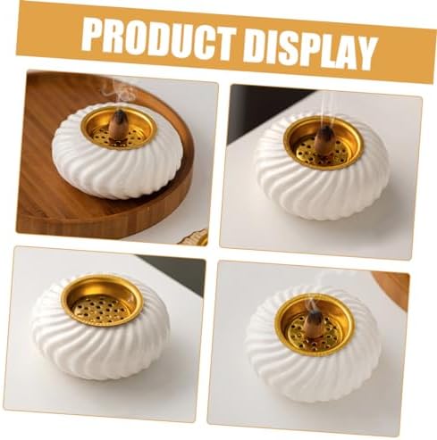 Ceramic Incense Holder Round White Bowl Shaped Decorative Censer - Image 5
