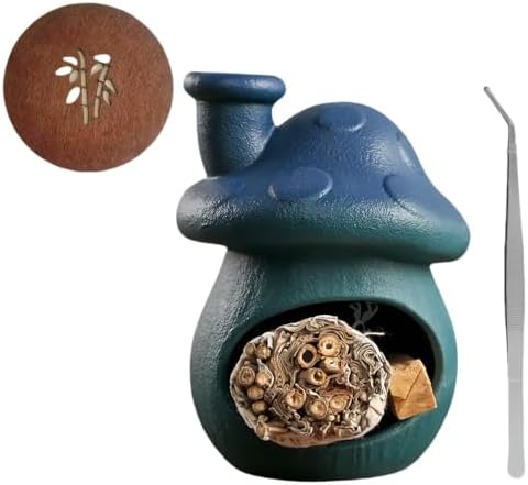Ceramic Palo Santo Holder - Mini Chimenea Mushroom Incense Burner by Unknown