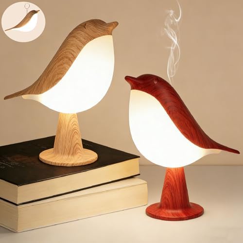 VoMii Bird Desk Lamp Set of 2, Small Table Lamp Cordless Touch Dimmable Night Light with 3 Color Temperature, Rechargeable Decorative Lamps for Bedroom Bedside Nightstand, Desk Decor, Bird Gifts by vomii