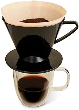 Fino Pour-Over Coffee Brewing Filter Cone, Number 2-Size, Black, Brews 2 to 6-Cups, Set of 2 - Image 2