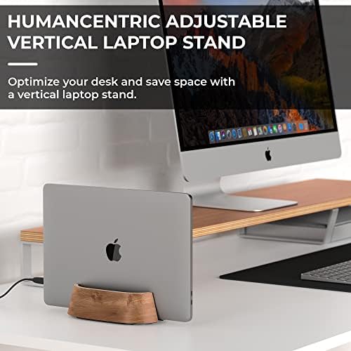 HumanCentric Vertical Laptop Stand in Black Walnut Wood, Adjustable - Image 2