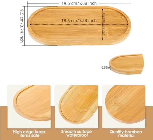 2PCS Bamboo Bathroom Trays - Suitable for the Bathroom,Kitchen,Breakfast Tray and Decorative Tray (7.68 in * 3.74 in) - Image 2