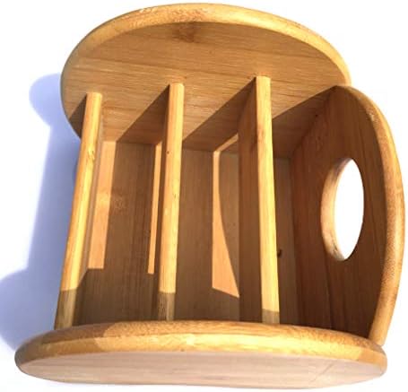 Bamboo Wooden Desktop Organizer File Folders Shelf Pens Holder for Small Electronics Notepads Stationary Items (Small(6.7x6x6inch)) - Image 3
