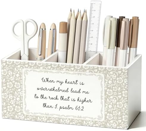 Christian Flower Pen Pencil Holder for Desk Decor by Unknown