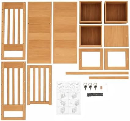 Bamboo Desktop Bookshelf desk organizer with 3 drawers Desktop Storage Shelf with Drawer Pulls Multifunctional Desk Caddy for Office Stationery Wooden Countertop Cabinet Office for Home School - Image 3