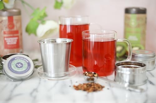 Teabloom Premium Borosilicate Glass Mug with Stainless Steel Loose Leaf Tea Infuser and Lid/Dish - 8 Ounces (240 mL) - Image 3