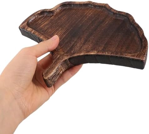 Retro Leaf Shape Wooden Tea Tray for Coffee Table Decor - Image 3