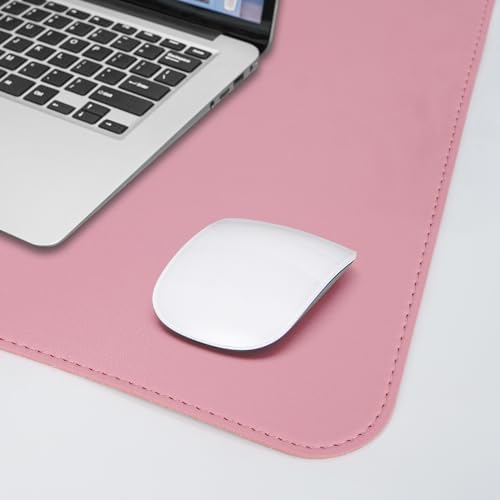 AFIING Leather Desk Pad Protector, Large Desk Mat with Natural Cork & PU Leather, Mouse Pad, Non-Slip, Waterproof Desk Writing Pad for Office and Home, Rose Pink - Image 5