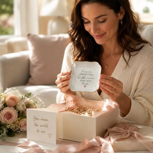 Teacher Appreciation Gifts for Women, Ceramic Ring Dish Tray - Image 2