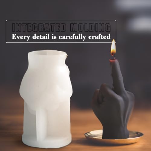 Large Hand Shaped Silicone Mold for Candle Making, 5" Gesture Candle Mold - Image 4