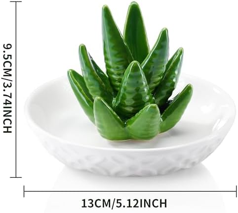 OSOPOLA Ceramic Aloe Jewelry Tray Ring Holder Dish Key Tray - Image 2