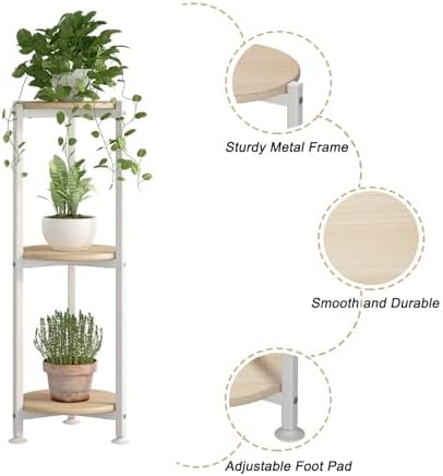 3 Tier Plant Stand Indoor Corner Tall Round Shape Plant Shelf - Image 5