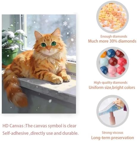 Highland Cow Diamond Art 5D Full Round Drill Diamond Painting Kit - Image 3