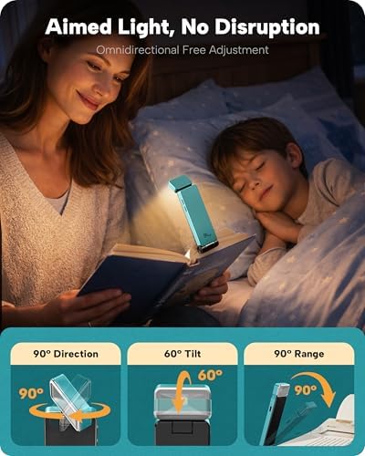 86lux Book Light, Rechargeable Clip-On LED Reading Light for Bed - Image 4