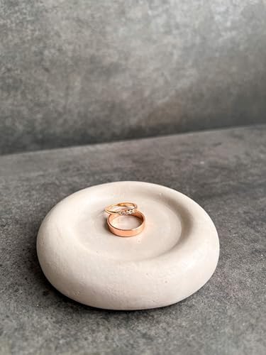 Small Cloud Concrete Tray, Pebble Tray, Decorative Tray, Ring Dish, Catch All Tray, Bubble Tray, Jewelry Display, Minimalist Tray, Decor (Creamy Gray) - Image 6