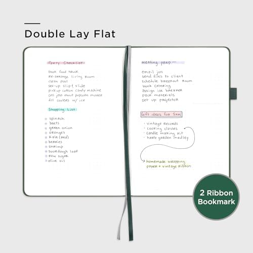 &And Per Se Dotted Journal Notebook, A5 Hardcover Aesthetic Dotted Notebook – 160 Pages 100gsm Thick Dot Grid Paper, 3 Sticker Sheets – Gift-Ready Journaling Kit for Women (Dark Green) - Image 4