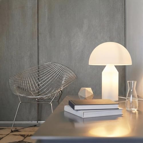 Brightech Venus Glass - 14" Contemporary Table Lamp with Glass Shade and Body - Unique Mushroom Table Lamp - Dimmable LED Light Bulbs for Bedroom Reading, Great Décor for Living Rooms, Offices - Image 2