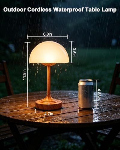 UMEXUS 11.8" Modern Small Cordless Table Lamp Rechargeable Battery Operated - Image 6