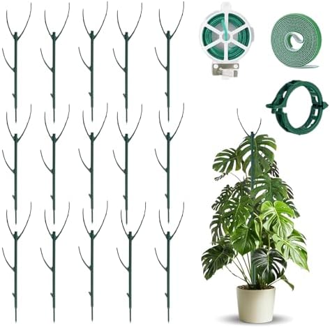 15 Pack Stackable Plant Support Stakes Indoor/Outdoor Support Pole by Unknown