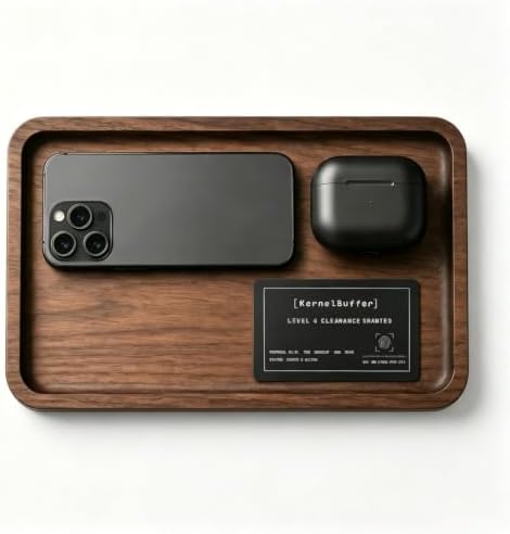 Solid Black Walnut EDC Dump Tray - Premium Valet Tray for Men, Minimalist Geek Desk Setup Accessory & Nightstand Catchall Organizer (9.8" x 5.9") by KernelBuffer