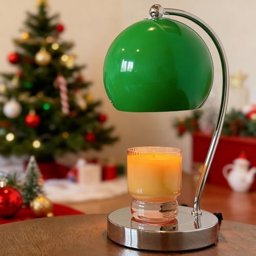 Candle Warmer Lamp, Wide Base, Timer/Dimmer(Green) by WARMCITYCandleWarmers