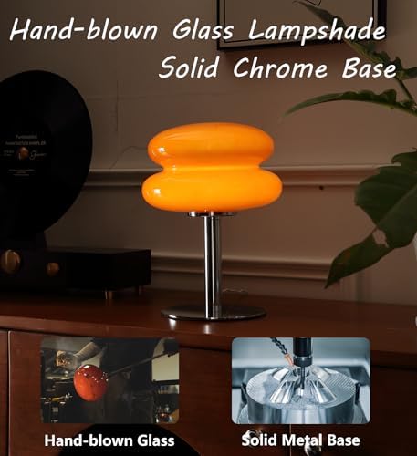 Glivpny Mushroom Lamp Table Lamp, Mid Century Modern Table Lamps(Orange) - Image 3