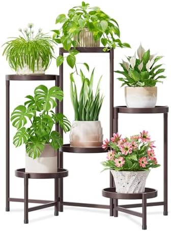iDavosic.ly 6 Tier Large Plant Stand Indoor Outdoor, 10 Inch Tray, Bronze by iDavosicly