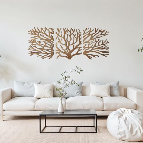 Wooden Tree of Life Wall Art 3 Pcs Large Family Tree Wall Hanging Plaque - Image 6