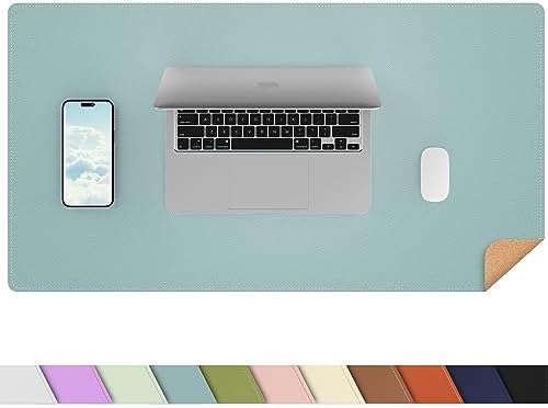 AFIING Cork Desk Mat, 31.5" x 17", Light Blue,Desk pad Protector by AFIING