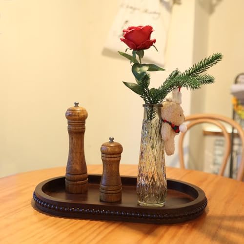 Hrastany Oval Wood Decorative Tray for Coffee Table, Retro Brown - Image 2