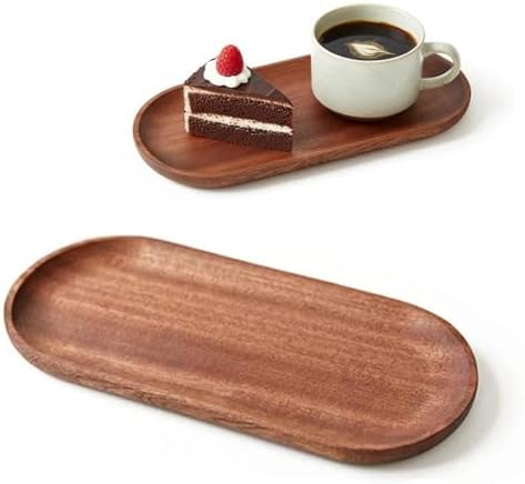 Small Serving Wooden Tray Salad Plates for Fruit Cookie Platter 3.9x9.1inch by Beautifulhomehappylife